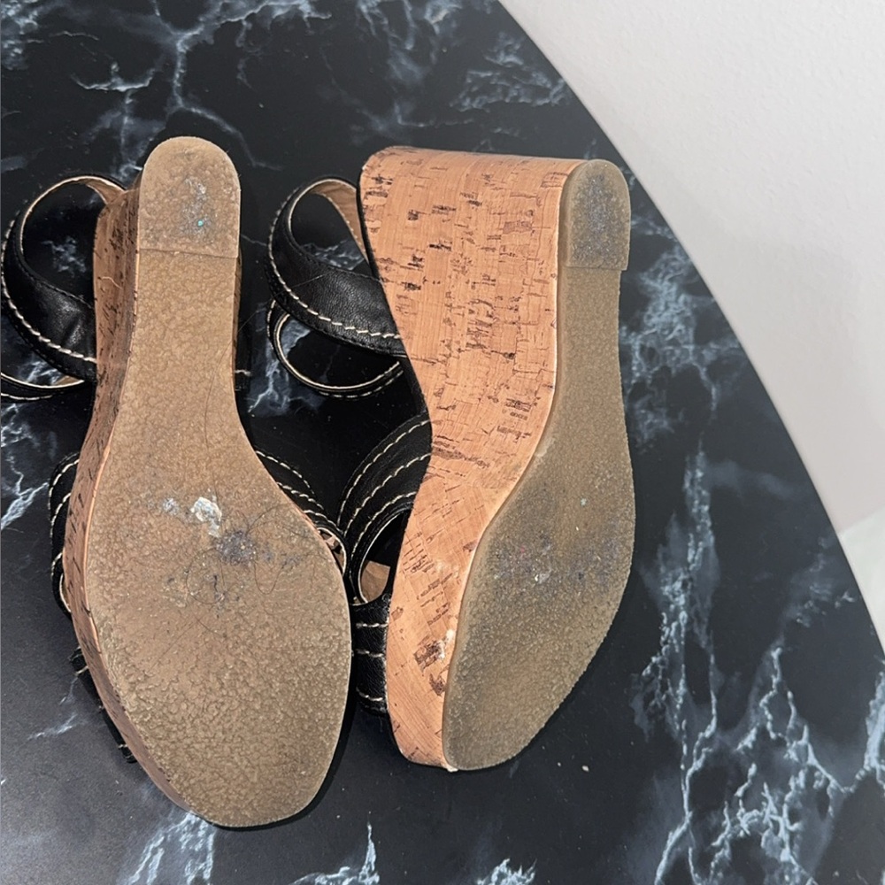 Soda Women's Wedge Sandals Brown Sz 7.5 & Jellypop Black Wedge Sz 7 LOT OF 2 - Picture 7 of 13